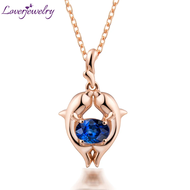 LOVERJEWELRY женские вечерние кулон Настоящее 18Kt из розового золота с подвеской со