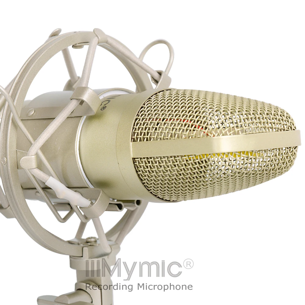 Конденсаторный микрофон i-ONE! 34 мм золотые диафрагмы капсулы! Профессиональный конденсаторный микрофон с металлической подставкой для записи