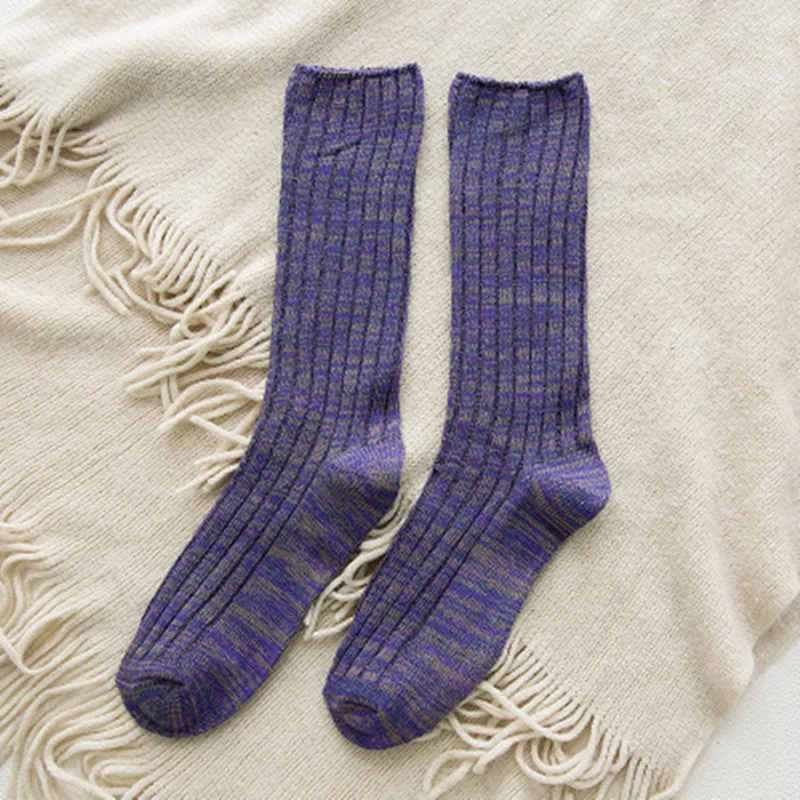 

[EIOISAPRA] Harajuku Women Socks Thick Warm Winter Socks Long Solid Loose Piles Of Socks Female Sock Knitted Meias Calcetines