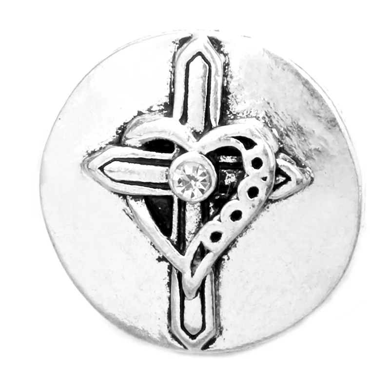 The Bloomer faith cross Vintage 18mm metal snaps button for bracelet women armhand bangle jewelry one direction | Украшения и