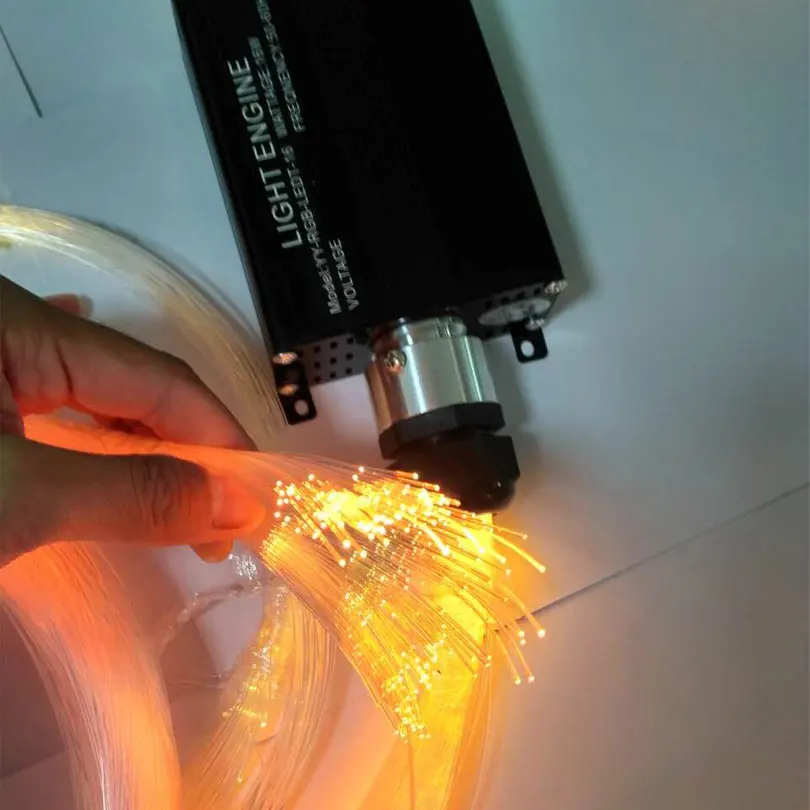 12 В 16 Вт RGB светодиодный волоконно оптический свет Звездный потолочный комплект