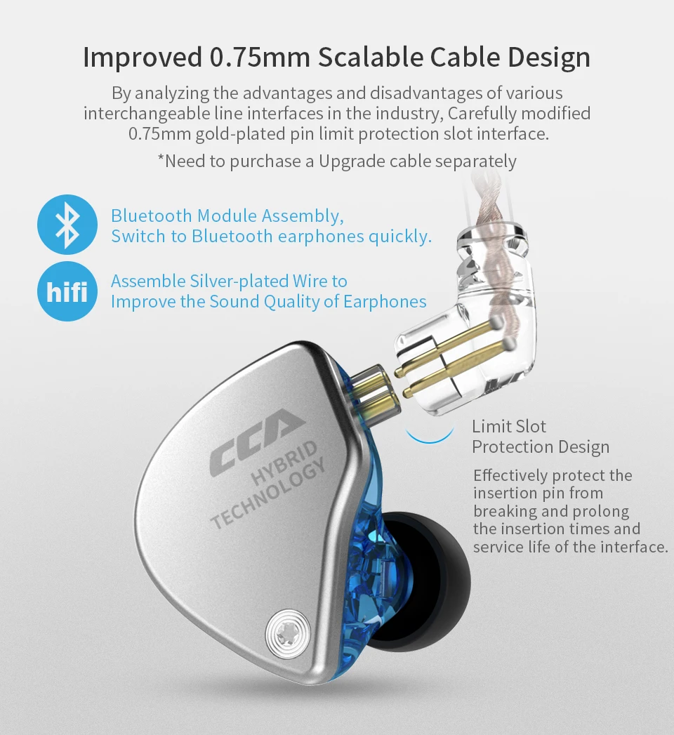 CCA CA4 1BA+ 1DD Гибридный в ухо наушник HIFI монитор Спорт Бег этап IEM 2 Привод гарнитура съемный 2Pin кабель CCA C10