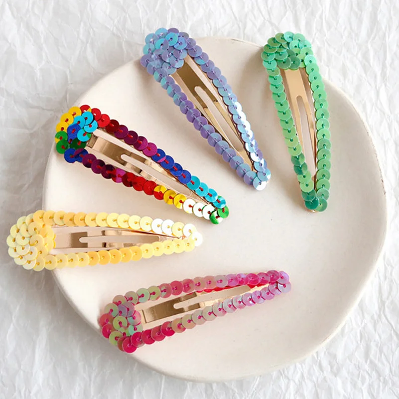 

2PCS/SET Hair Accessories Set Colorful Sequin Hairpins Barrette Cute BB Hair Clips for Girls Korean Handmade Hairclip Headwear