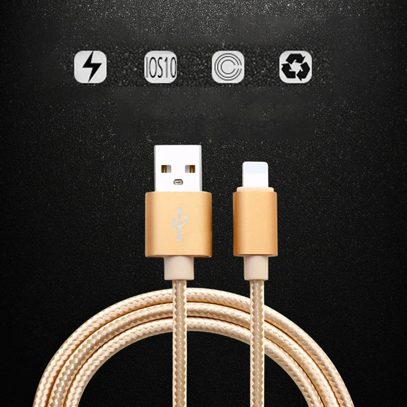 1м 2м длинные Зарядное устройство кабель для iPhone 6 X освещения плетеный нейлоновый