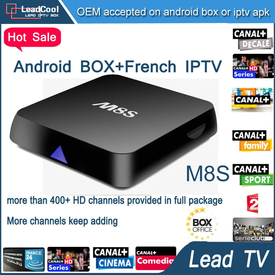 French Arabic IPTV Box Quad Core M8S Ott TV Box 2GB/8GB With 400+ Live Channels African Tunisa Canal+ Kids Sky European Sports