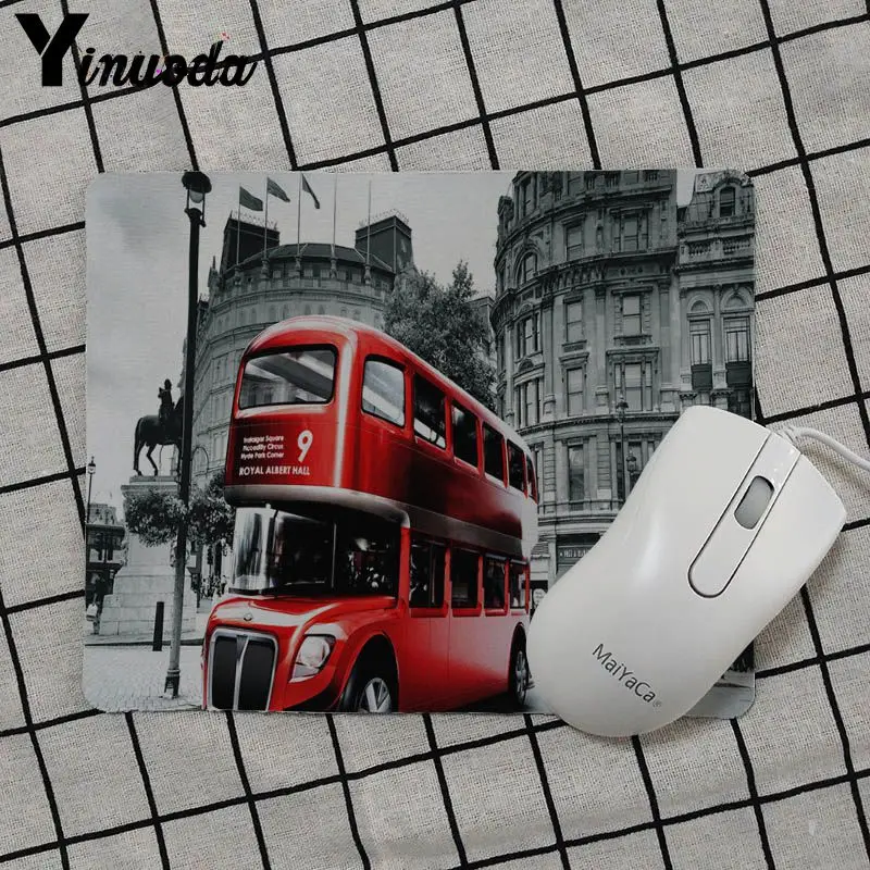 No Lock Edge25x29cm Yinuoda Лондон автобус Англия Телефон Ретро дизайн геймер скорость мыши розничная маленький резиновый коврик для мыши простой дизайн скорость игровой коврик для мыши - Цвет: No Lock Edge25x29cm