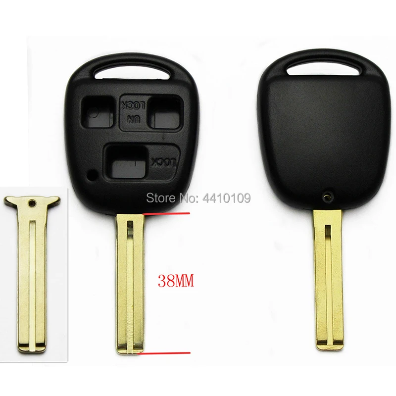 

3Button Auto Car Key Shell Blank Key Case Cover For Toyota Land Cruiser Prado Previa 38mm Uncut Blade