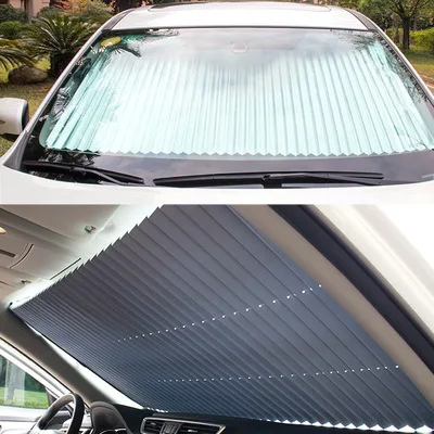 Автомобильный автоматический телескопический складной зонт Солнцезащитный