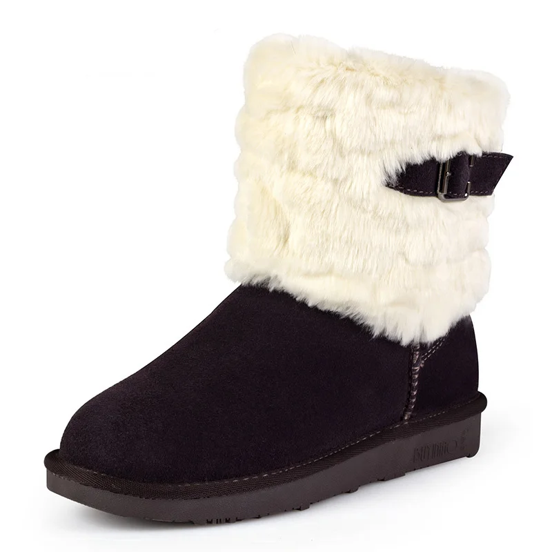 2015 новое поступление натуральной кожи снегоступы зимние ботинки овчины