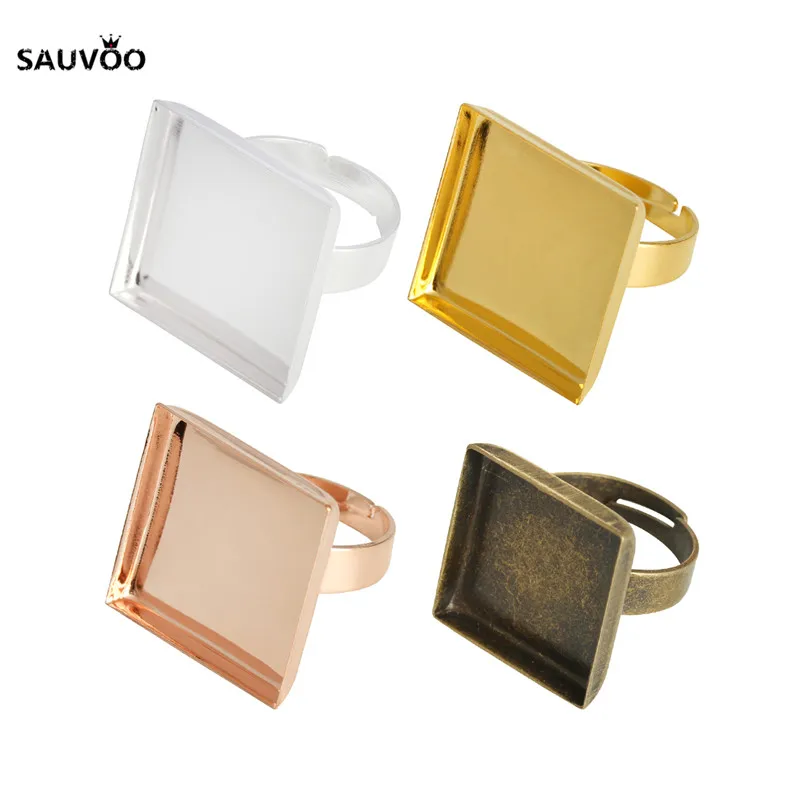 10 шт. золотистого серебряного бронзового цвета медное пустое кольцо базовый