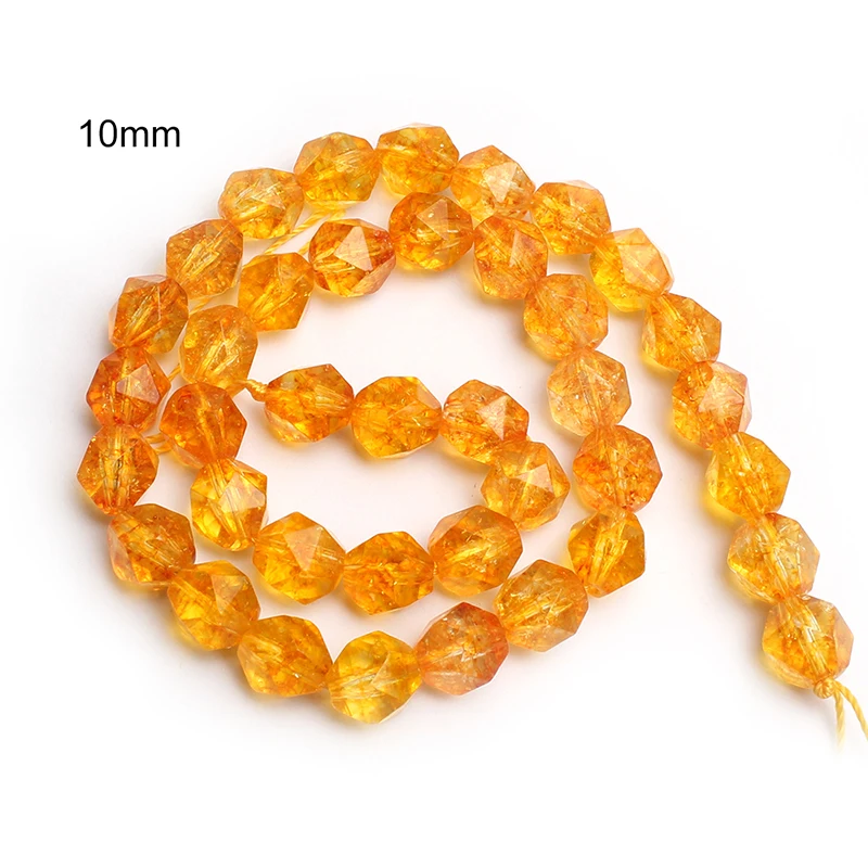 Круглые бусины А + желтого кварца цитрина из натурального камня для изготовления