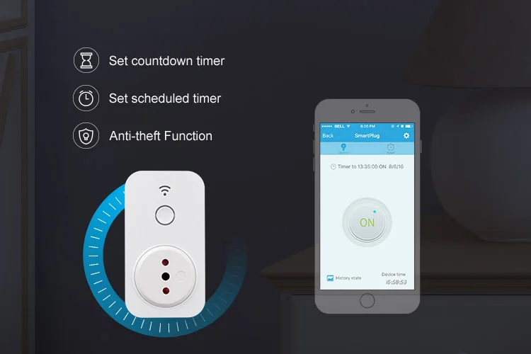 Тип L Чили Италия BroadLink SP2 умная розетка Wi-Fi таймер работает с Alexa и Google Assistant |