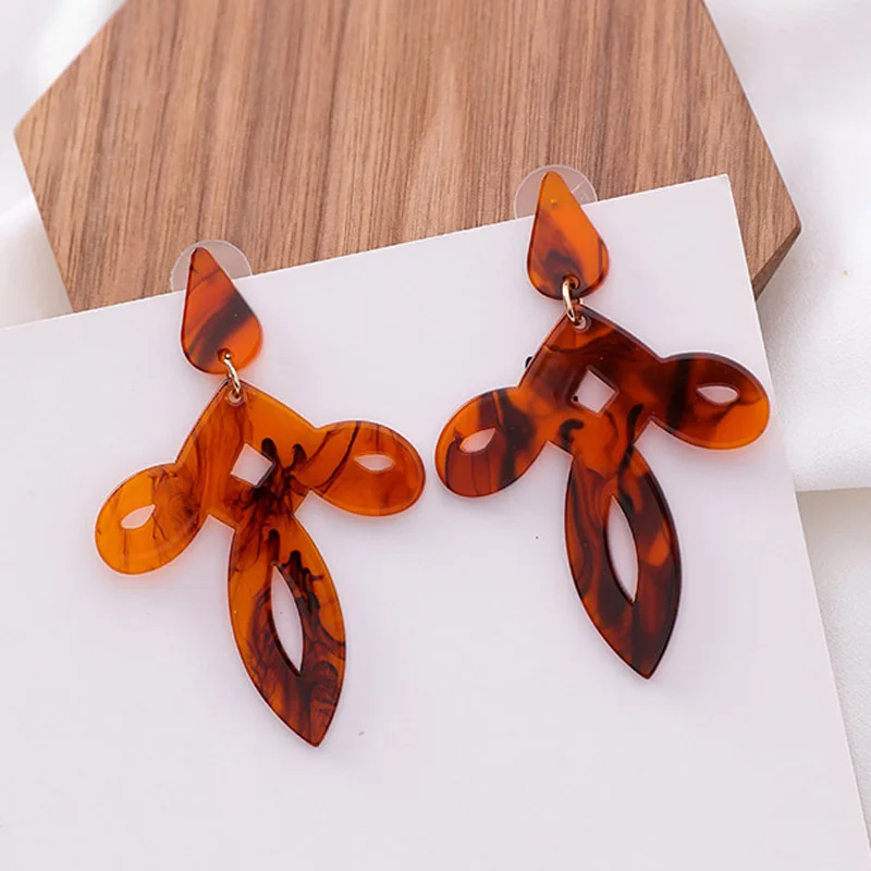 2018 Модные Винтажные преувеличенные ацетатные акриловые Висячие геометрические