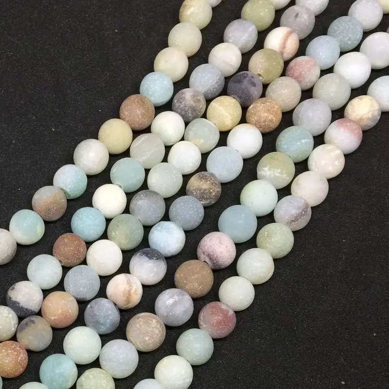 Matt Frosted Dull Polsh Natural Amazonite Stone Beads Spacer Round 4mm 6 mm 8 10 for DIY Making Jewelry | Украшения и аксессуары