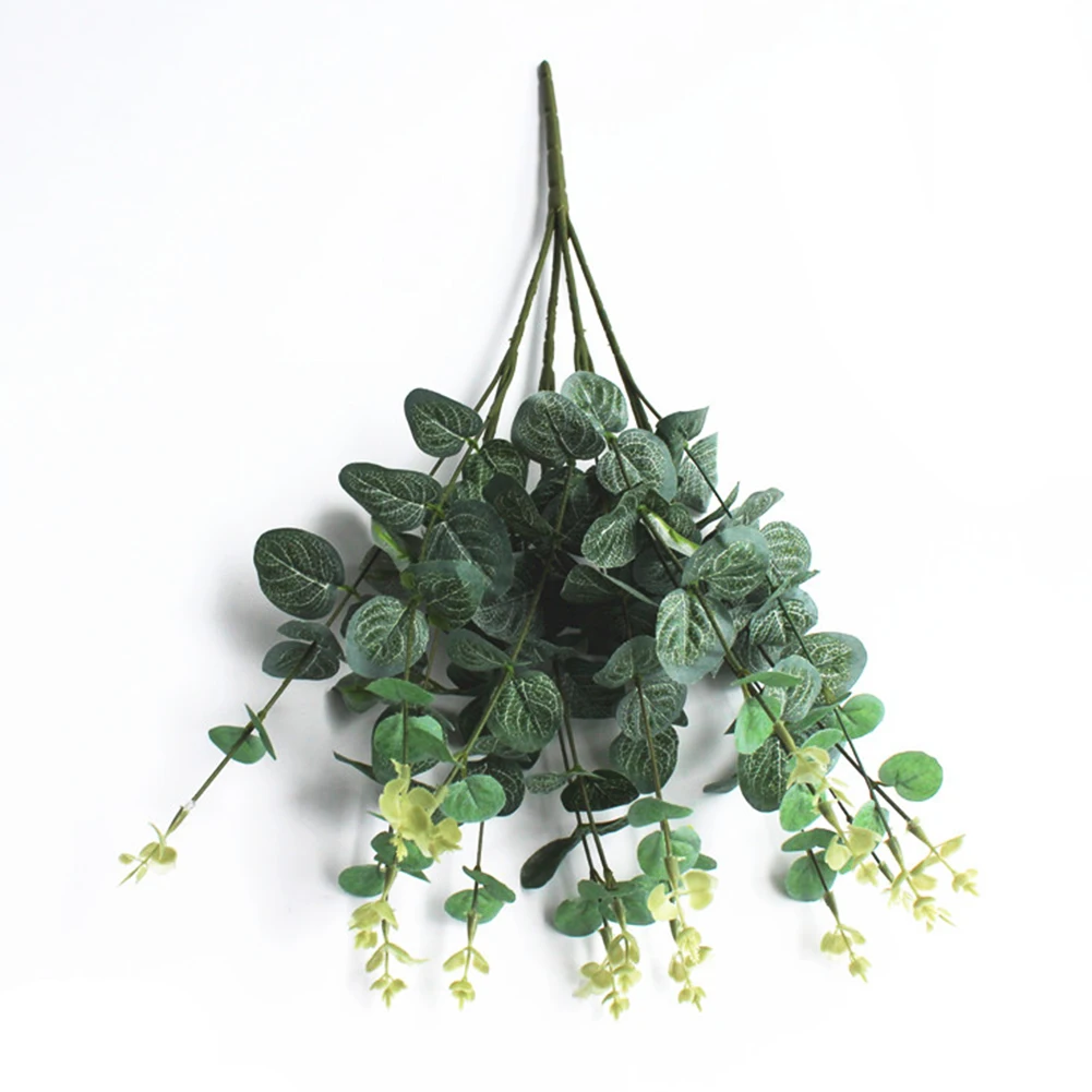 1 Pcs 16 Fork Artificial Simulation Money Leaf Living Room Table Decoration Plastic Flowers Wedding Plant | Дом и сад