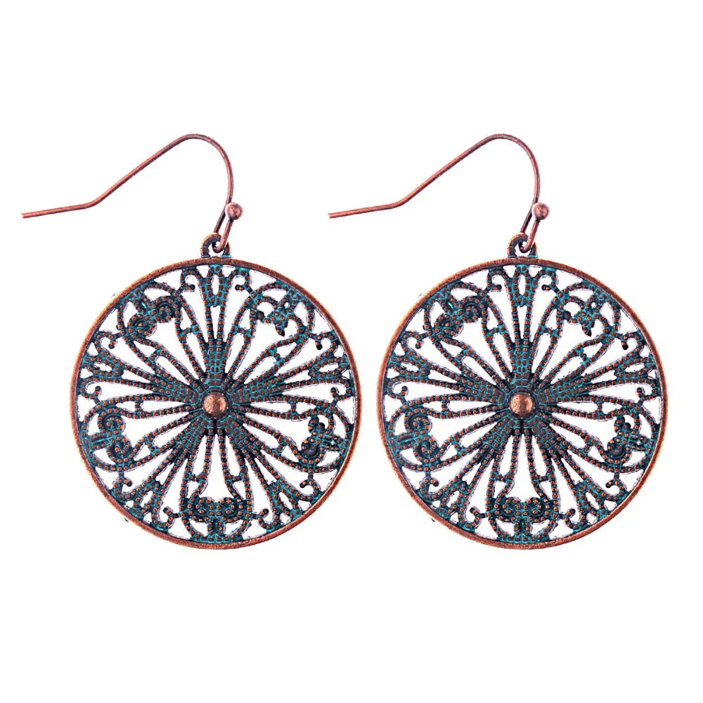 Чешские серьги для Для женщин букле d'oreille Femme 2018 Pendante бохо цветок Винтаж круглые