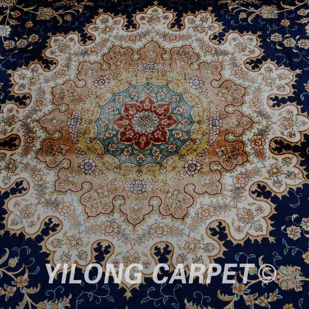Yilong 8 'x 11 7' Восточный коврик Тебриз Большой Античный Черный Турецкий ручной