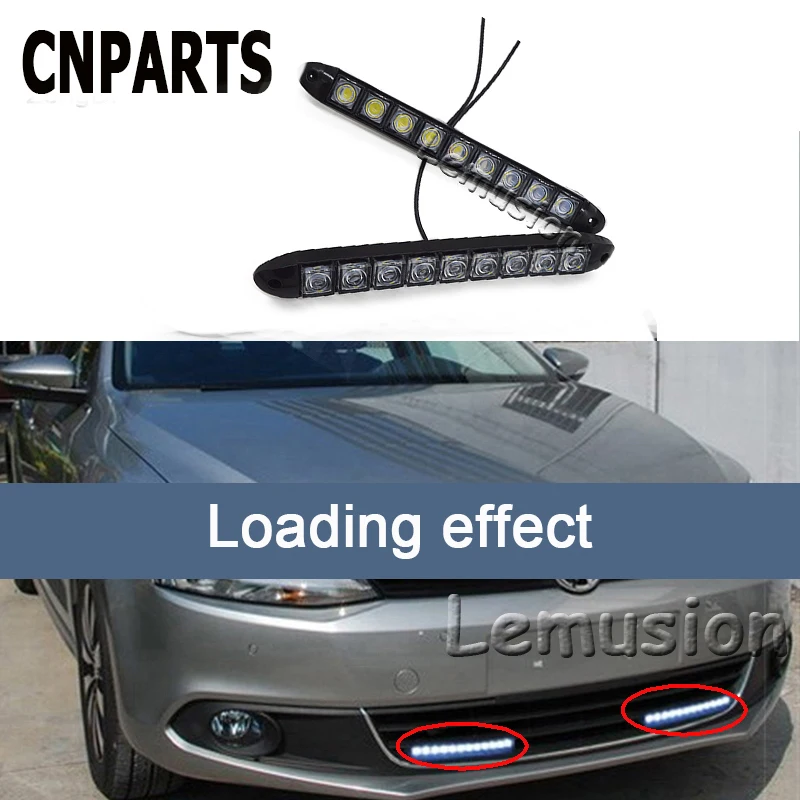 CNPARTS 2 шт. набор для сборки автомобилей Гибкая Дневной светильник 9 Cob Светодиодная