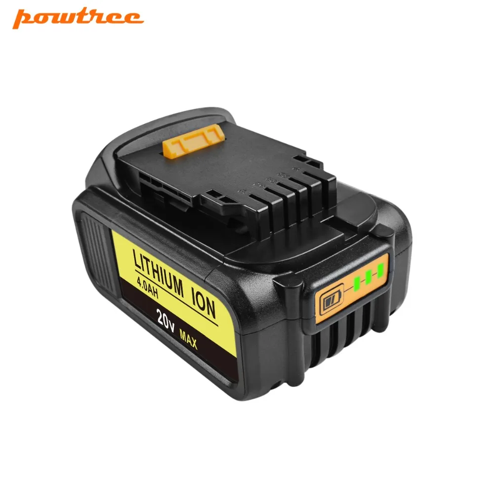 Powtree 18В/20В 4 0 Ач для электроинструментов DeWalt DCB200 литий ионный аккумулятор замена
