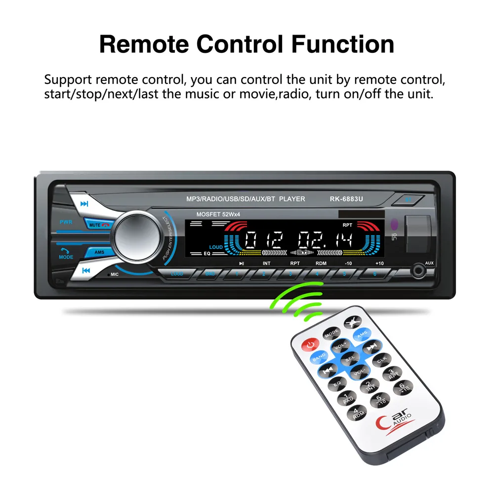 AZGIANT 1 DIN Авторадио Bluetooth автомобиль радио 12 V Радио Кассетный трактор Регистраторы плеер FM MP3 поддержкой USB, SD карт памяти, с разъемом подачи внешнего сигнала AUX радио para Карро