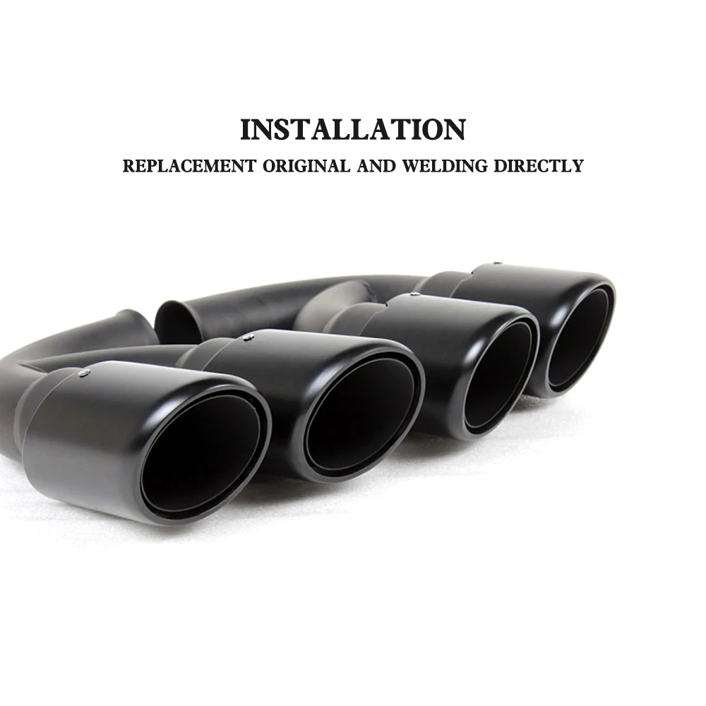 2 шт./компл. черные наконечники выхлопной трубы из нержавеющей стали концевые