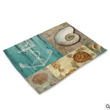12 Винтажный морской якорь подстилка коврик из ткани украшение стола коврик для кухни позавasos мантелес индивидуальные Onderzetters H199 - Цвет: 12