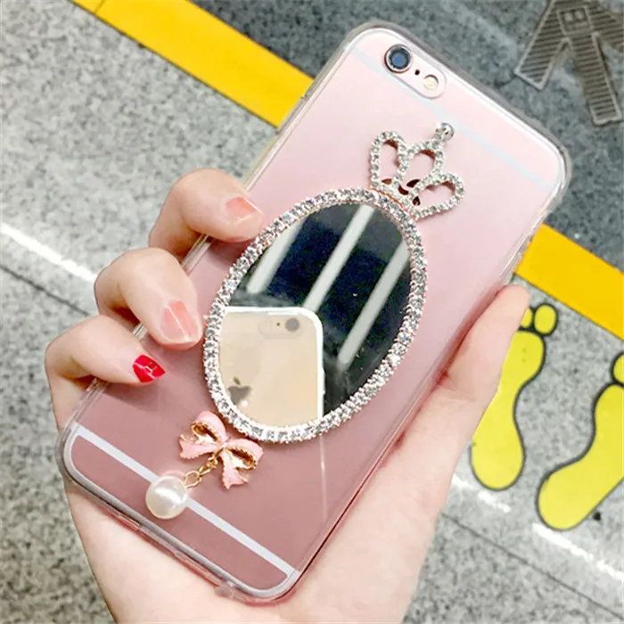 Чехол для huawei P8 P9 P10 P20 P30 lite Pro selfie P smart Fashion стразы короны-зеркала прозрачный мягкий