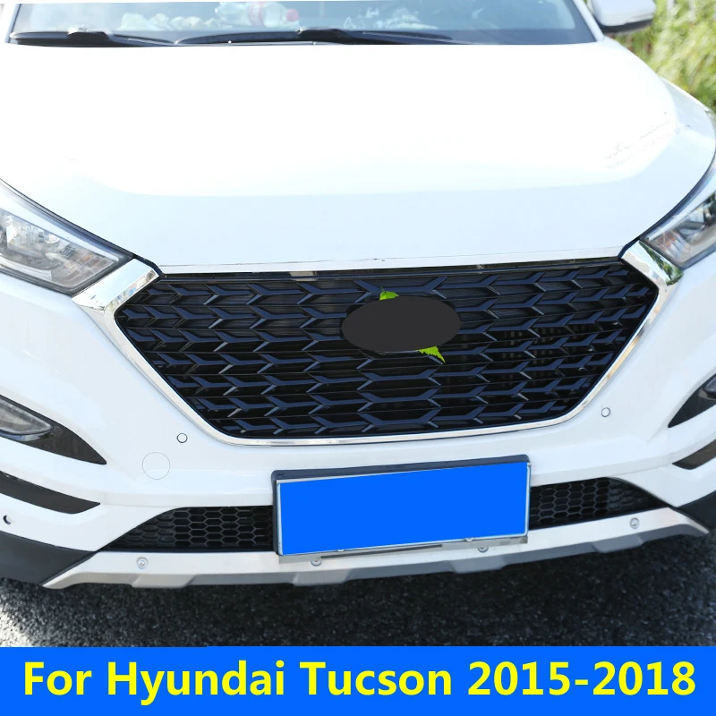 Для hyundai Tucson- FUSION гоночная решетка гриль Передняя Маска Крышка грили подходит для FUSION MONDEO черный серебристый автомобильный Стайлинг - Цвет: Silver