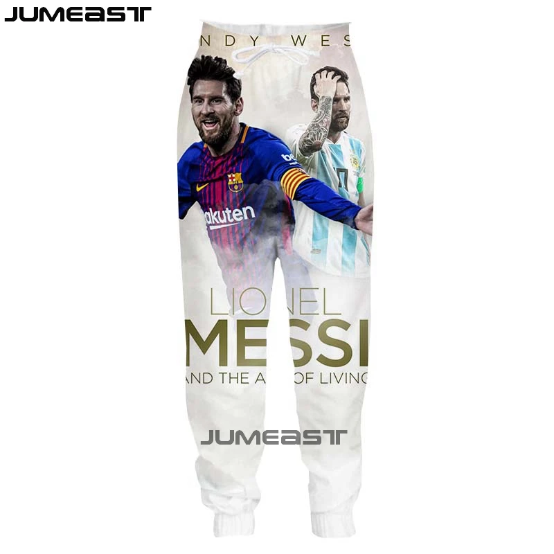 Jumeast бренд для мужчин/женщин 3D принты "Футбол" Звезда Lionel Messi повседневные длинные штаны спортивный пуловер длина спортивные брюки