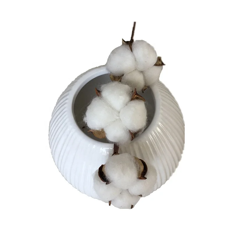 8 Inch 3 Heads Artificial Cotton Flower Boll Single Picks for Farmhouse Decor Dried Flowers | Дом и сад