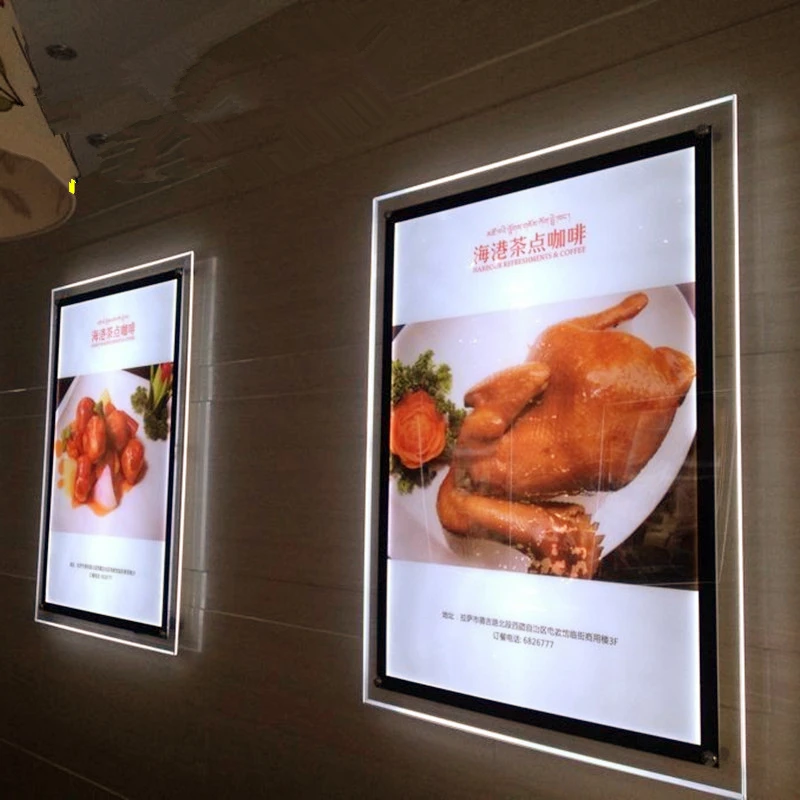10 Units Fast Food Restaurant Store Acrylic Frame LED Illuminated Menu Boards 40x60x1.1cm | Освещение