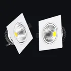 1 шт. белый квадратный светодиодный светильник с регулируемой яркостью COB Потолочный Точечный светильник 7 Вт 9 Вт 12 Вт 85-265 в потолочный встраиваемый светильник s Внутреннее освещение