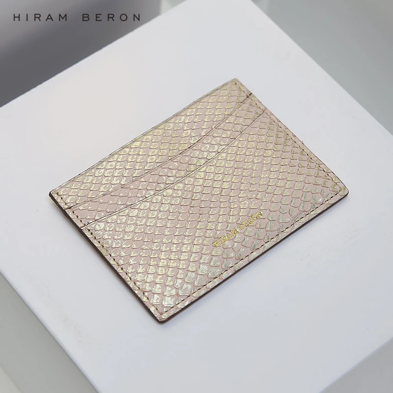 

Hiram Beron Card Holder Python skin credit card protector wallet women gift for holiday real leather dropship