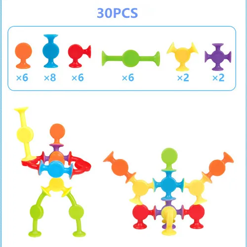 30pcs set 16-48 шт./компл. поп маленькая присоски в собранном виде присоски для образовательные строительные блоки, игрушки для мальчиков и девочек; подарки для детей веселые игры - Цвет: 30pcs set