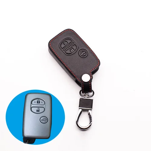 

Чехол для автомобильного ключа из натуральной кожи для Toyota Camry Highlander Crown Prado Land Cruiser Vitz Prius, умный чехол для ключа, защитная сумка