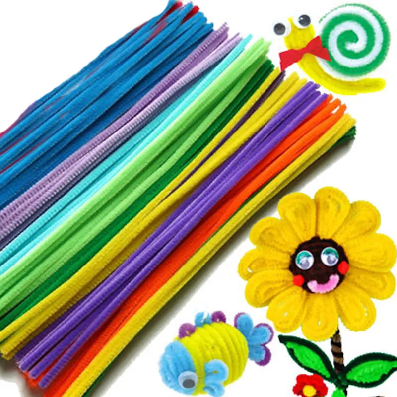 200pcs kids crafted DIY rainbow stick Colors Stems Plush Kindergarden Education Toys Handmade Craft Creativity Devoloping toy | Игрушки и