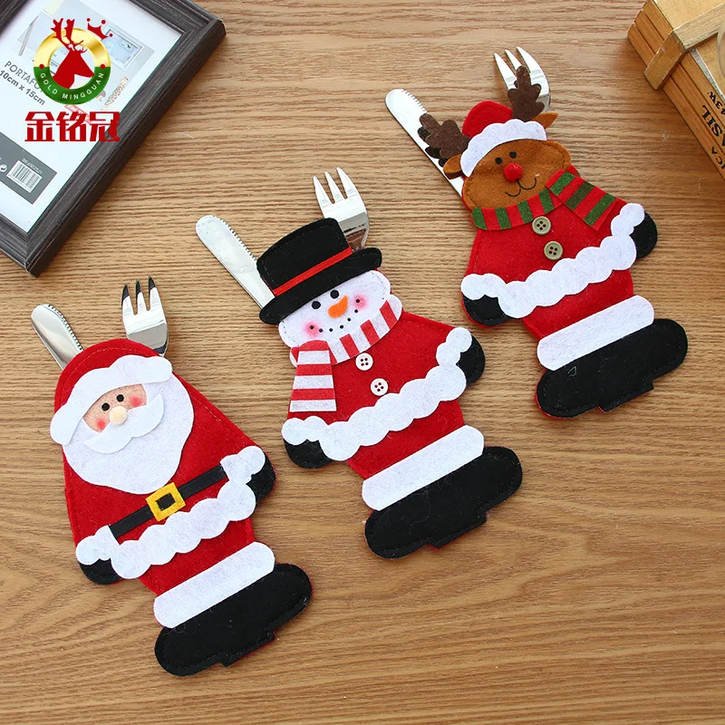 Christmas Packing Bag For Knives And Forks Table Decor 12 Pcs Santa Claus Tableware Decorations Xmas | Дом и сад