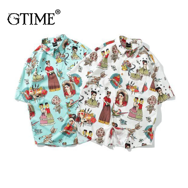 Дропшиппинг Gtime/Летняя футболка с коротким рукавом Винтаж Цветная рубашка