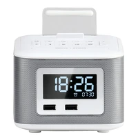 homtime speaker bluetooth portable sound box wireless boombox speaker fm radio clock and dual usb chargers speakers for bedside