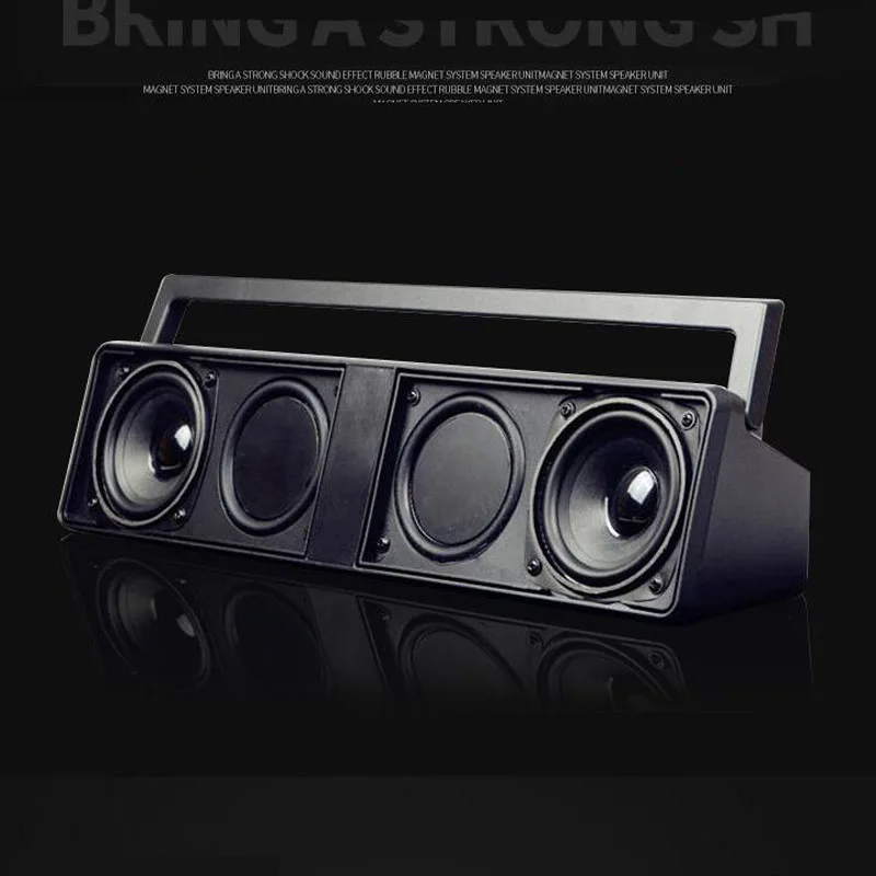

Бумбокс усилитель с функцией Bluetooth, FM радио, проигрывание mp3 с USB и карт памяти, HiFi сабвуфер, подключение к ПК и ТВ встроенный аккумулятор