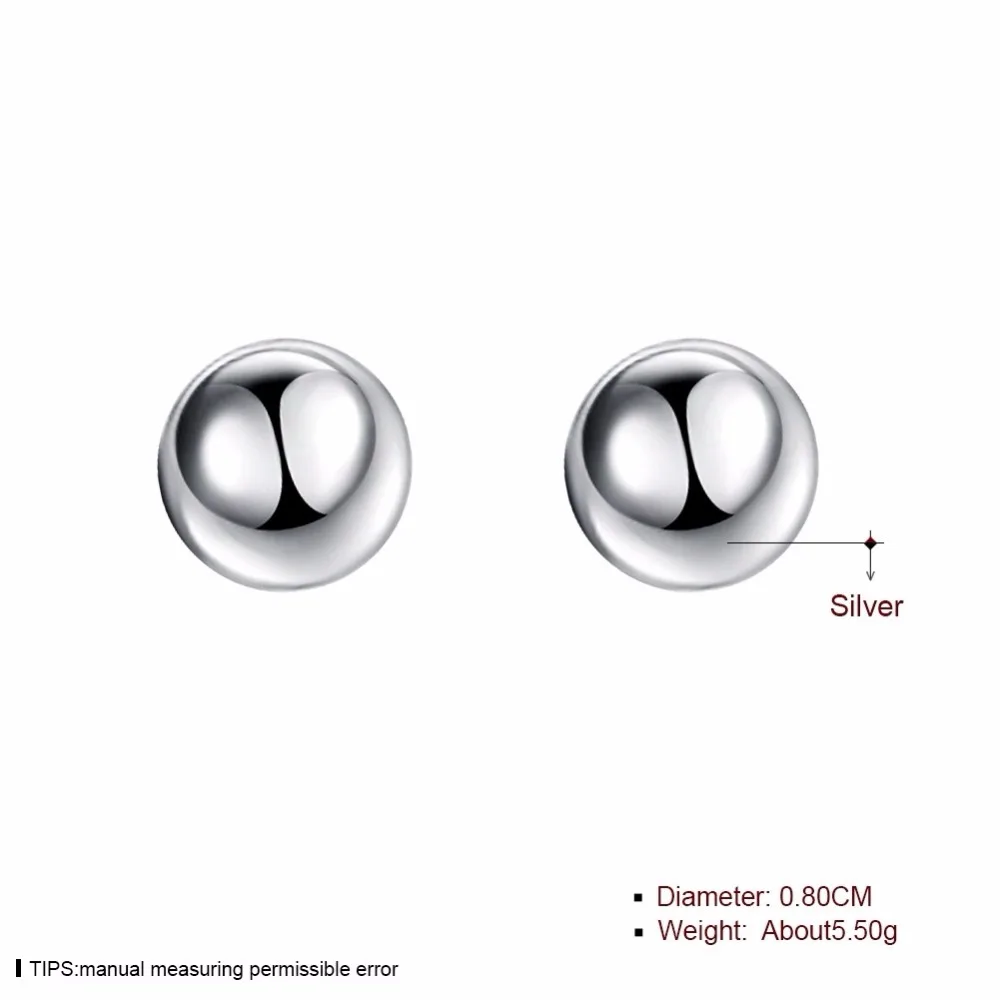 Женские серьги шарики из серебра 925 пробы 8 мм|earrings fashion|925 sterlingearrings earring |