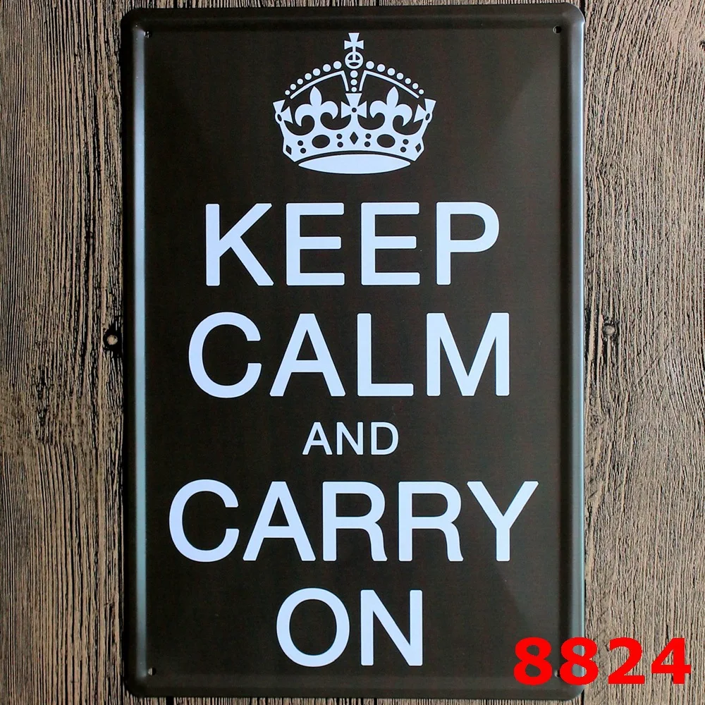 Новое поступление! Ретро Классическая надпись Keep Calm & Carry On металлическая