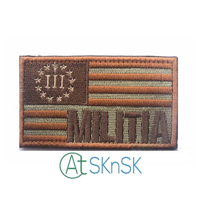 Mix Патч Военная униформа модель американский флаг ополчение патч emboridry разных цветов Куртки шляпа значок флаг США тактические патчи
