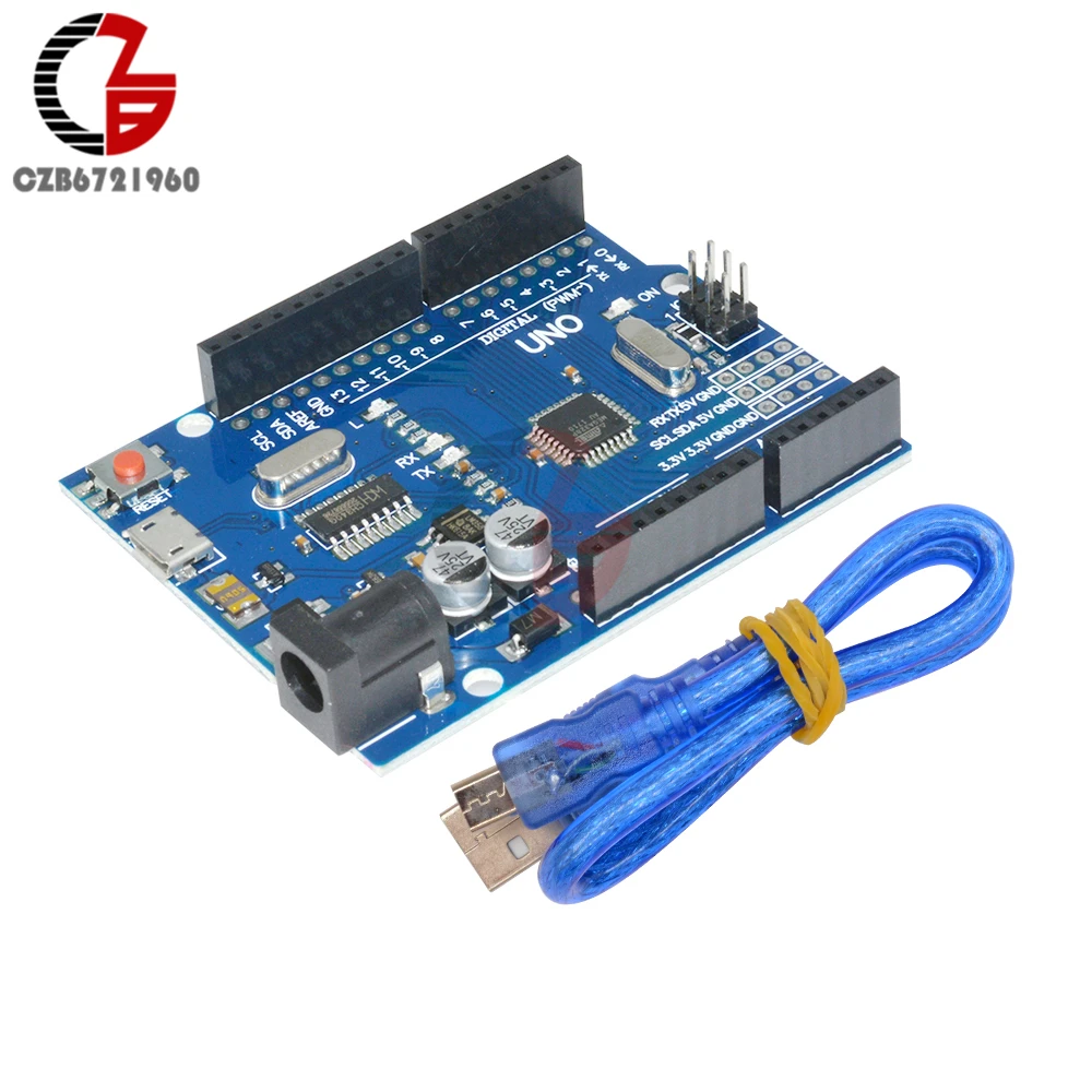 Микро usb UNO R3 MEGA328P CH340 CH340G плата ATMEGA328P AU модуль контроллера Замена ATmega16U2 один DIY