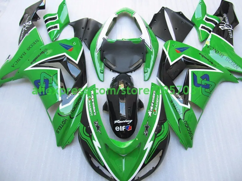 Бесплатные Винты + подарки для Kawasaki Ninja Зеленый Черный A34324 ZX10R 2006 2007 06 07 ZX 10R ABS