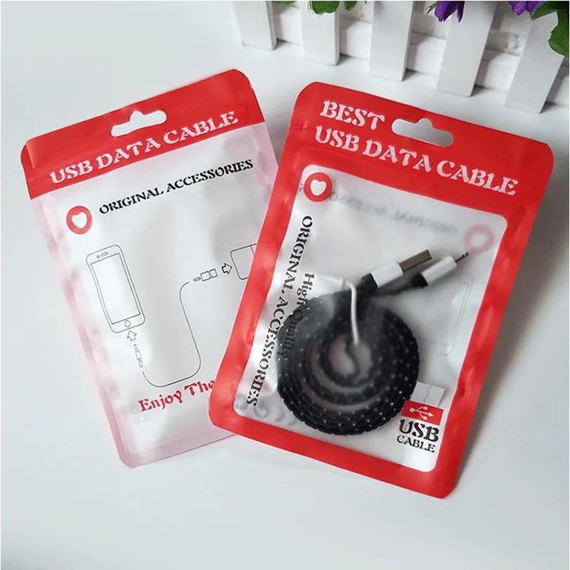 200 шт./лот сумка на молнии для Micro USB зарядного устройства кабель синхронизации