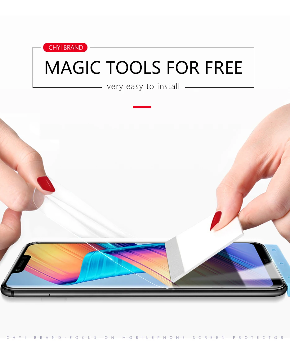 CHYI 3D изогнутая пленка для huawei Honor Play, защита экрана 6,3 дюймов, полное покрытие, нано Гидрогелевая пленка с инструментами, не закаленное стекло
