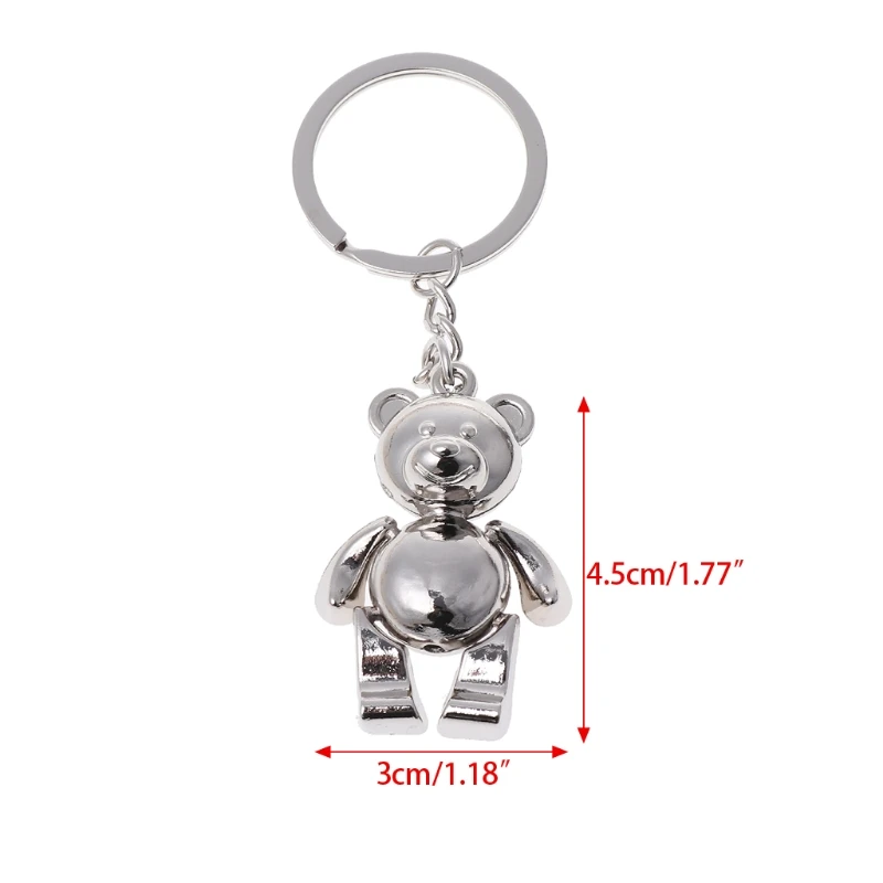 

Metal Movable Bear Keychain 3D Animal Kering Women Car Handbag Charm Accessory