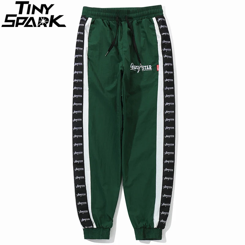 Хип уличная Для мужчин джоггеры Пант Sweatpant модные Harajuku полосатые спортивные