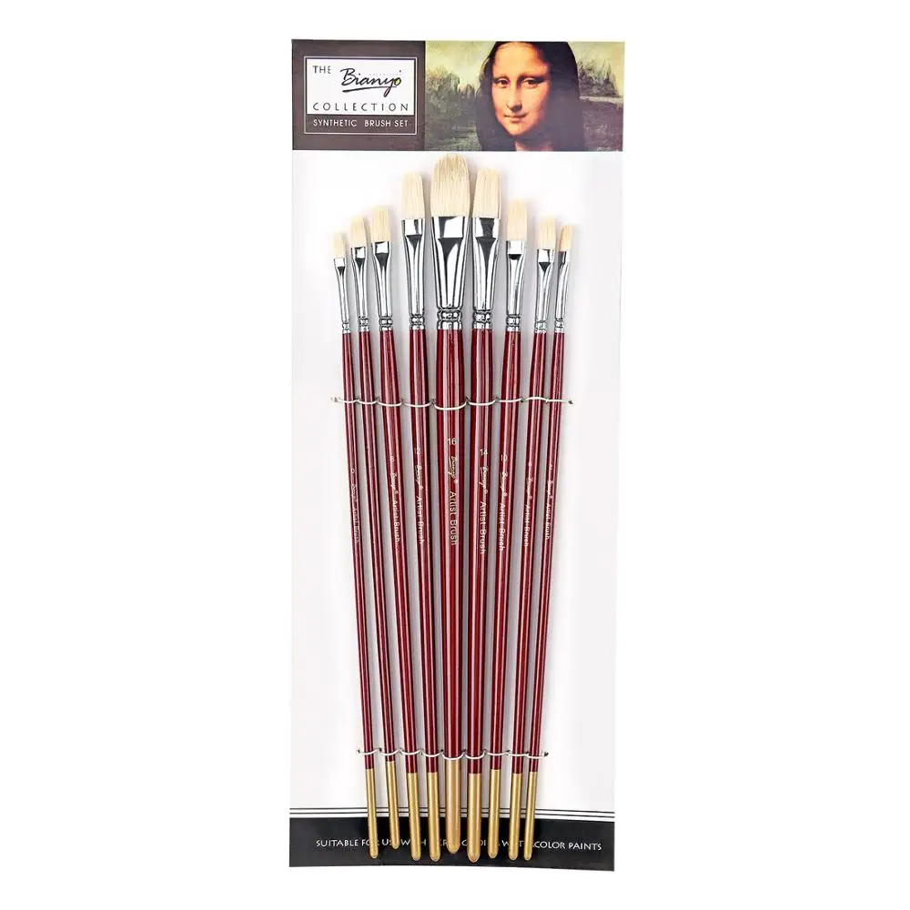 Набор кистей для рисования с нейлоновым ворсом длинной ручкой акриловая кисть